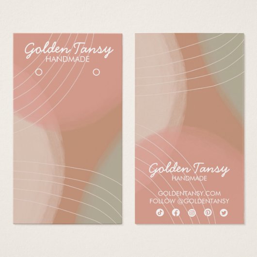 Zachte Neutrale Oorstopkaart voor juwelen Ketting Visitekaartje (Voorkant /achterkant)