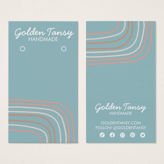 Zachte Neutrale Oorstopkaart voor juwelen Ketting Visitekaartje (Voorkant /achterkant)