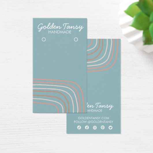 Zachte Neutrale Oorstopkaart voor juwelen Ketting Visitekaartje (Bureau)