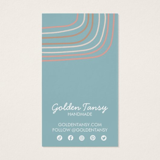 Zachte Neutrale Oorstopkaart voor juwelen Ketting Visitekaartje (Achterkant)