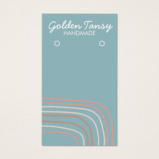 Zachte Neutrale Oorstopkaart voor juwelen Ketting Visitekaartje (Voorkant)