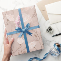 Zachte Neutrale Roze Beige Bloemmotief