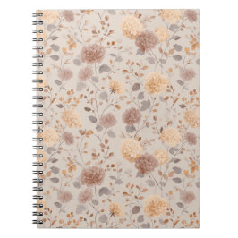 Zachte Neutrale Roze Beige Bloemmotief Notitieboek