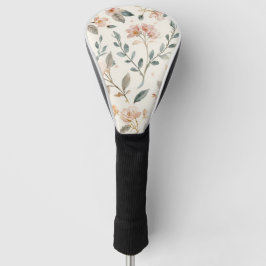 Zachte Neutrale Wilde Bloem Salie Waterverf Botani Golfheadcover