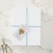 Zachte Neutrale Wilde Bloemen Bruiloft Ivoor Stofb Cadeaulabel (Met Touw)