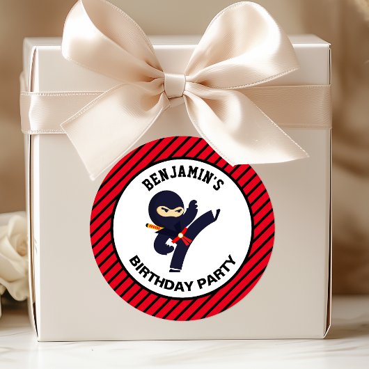 Zachte Ninja Warrior Kids Verjaardagsfeest Sticker