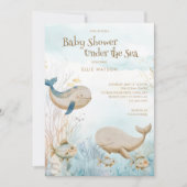 Zachte oceaanneutraal onder het Zeeen Baby shower Kaart (Voorkant)