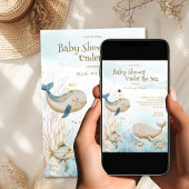 Zachte oceaanneutraal onder het Zeeen Baby shower Kaart