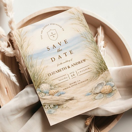Zachte Oceaebruidswedding Save The Date