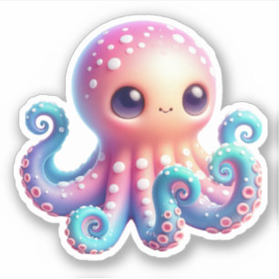 Zachte Octopus op maat gesneden vinylstickers Sticker