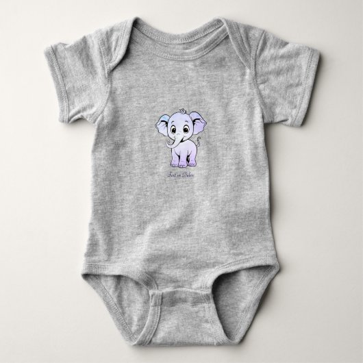 Zachte olifant baby body romper (Voorkant)