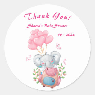 Zachte Olifant Baby Shower Bedankt Sticker