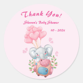 Zachte Olifant Baby Shower Bedankt Sticker