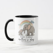 Zachte Olifant Moeder Baby Eerste Moederdag Kalmte Mok (Links)