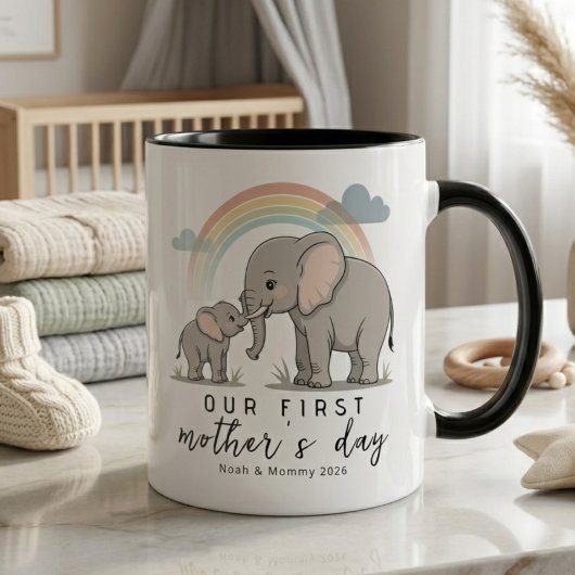 Zachte Olifant Moeder Baby Eerste Moederdag Kalmte Mok