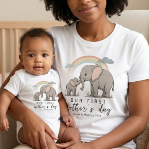 Zachte Olifant Moeder Baby Liefde Eerste Moederdag T-shirt
