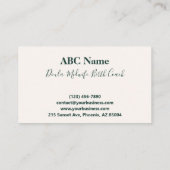 Zachte Omarm Geboorte Doula Visitekaartje (Achterkant)