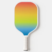 Zachte ombre regenboog strepen gepersonaliseerd pickleball paddle (Achterkant)