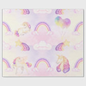 Zachte onderzeese regenbogen, eenhoorns, wolken en cadeaupapier (Vlak)