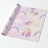 Zachte onderzeese regenbogen, eenhoorns, wolken en cadeaupapier (Uitgerold)