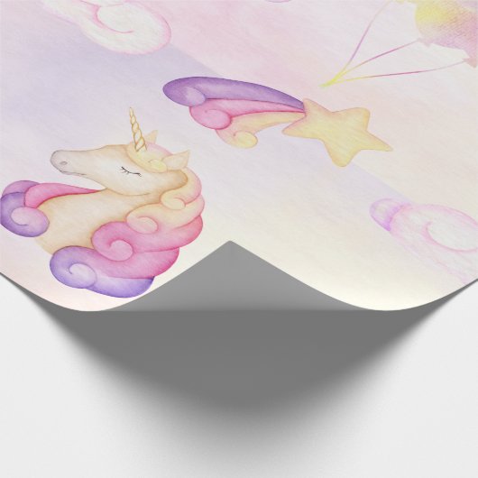 Zachte onderzeese regenbogen, eenhoorns, wolken en cadeaupapier (Hoek)