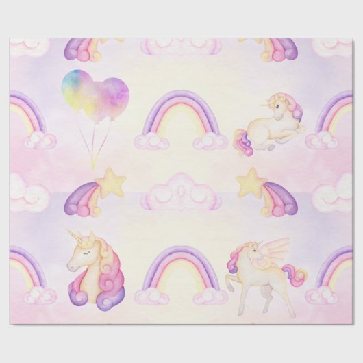 Zachte onderzeese regenbogen, eenhoorns, wolken en cadeaupapier (Zoom)
