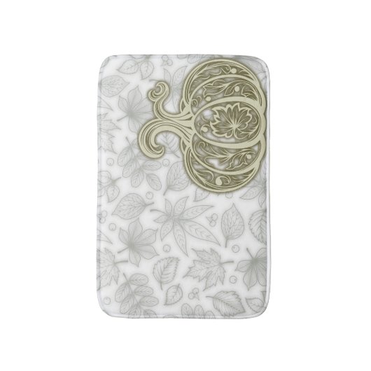 Zachte Oogst Pompoen - Witte Badmat (Voorkant Verticaal)