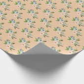 Zachte oranje bloemen cadeaupapier (Hoek)