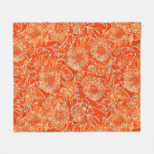Zachte oranje bloemen fleece deken (Voorkant (Horizontaal))