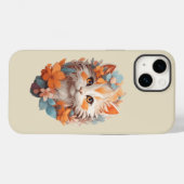 Zachte Oranje Bloemige Kitty Kat Case-Mate iPhone Case (Achterkant (horizontaal))