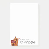 Zachte oranje cartoon kat hart naam post-it® notes (Voorkant)
