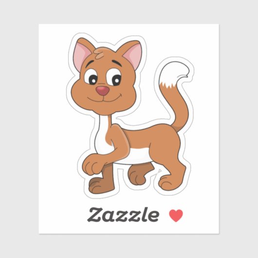 Zachte oranje kattensticker sticker (Vel)
