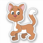 Zachte oranje kattensticker sticker (Voorkant)