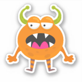 Zachte Oranje Kleine Monster Halloween Sticker