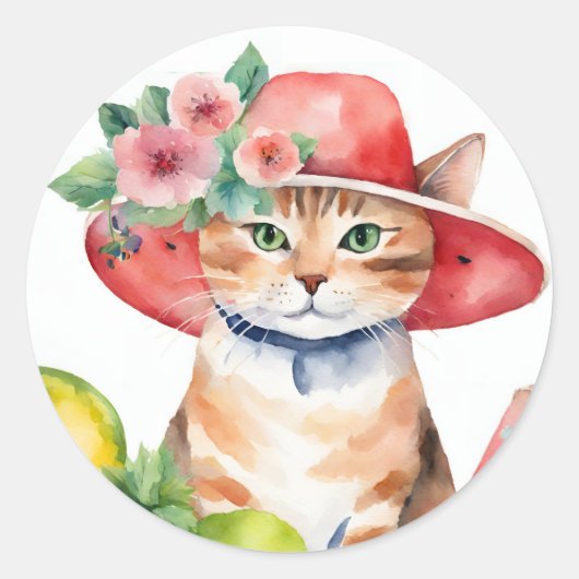 Zachte Oranje Lapjeskat Enveloppe Zegel Sticker (Voorkant)