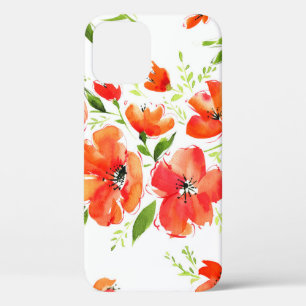 Zachte Oranje Poppies Waterverf Patroon Case-Mate iPhone Case