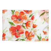 Zachte Oranje Poppies Waterverf Patroon Kussensloop (Achterkant)