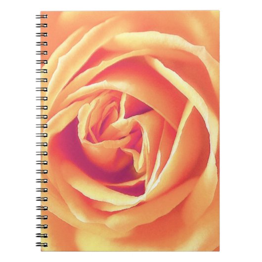 Zachte oranje roosprint notitieboek (Voorkant)