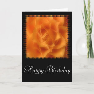 Zachte Oranje Rozen Happy Birthday Kaart Design 1