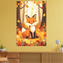 Zachte oranje vos in herfst bos kwekerij bos ar