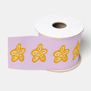 Zachte Orchidee Roze Gouden Bloemen Verjaardag Grosgrain Lint