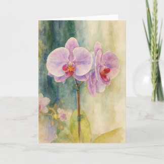 Zachte Orchidee Sereniteit – Watercolor Notitiekaa Kaart