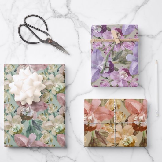 Zachte Orchideeën Tuin Inpakpapier Vel (Voorkant)