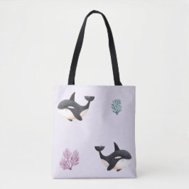 Zachte Orka Walvis Patroon Oceaan Zeeleven Kinderk Tote Bag