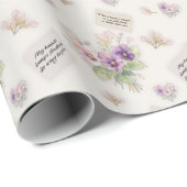 Zachte Paarse Aquarel Bloemige Cadeaupapier (Rol Hoek)