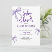 Zachte Paarse Baby Shower Kaart (Staand voorkant)