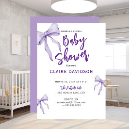 Zachte Paarse Baby Shower Kaart
