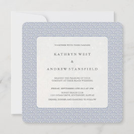 Zachte Paarse blauwe golven, legant strand bruilof Kaart