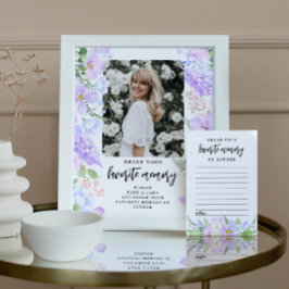 Zachte Paarse bloemblaadjes begrafenis delen een g Advieskaart