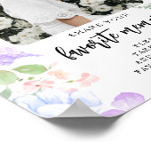 Zachte Paarse bloemblaadjes Deel je favoriete gehe Poster (Hoek)